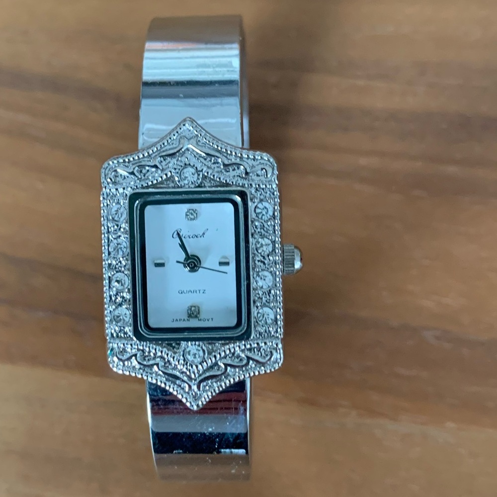 Vintage EUC Osirock stainless steel hinged back cuff watch. Water resistant. - Picture 2 of 5
